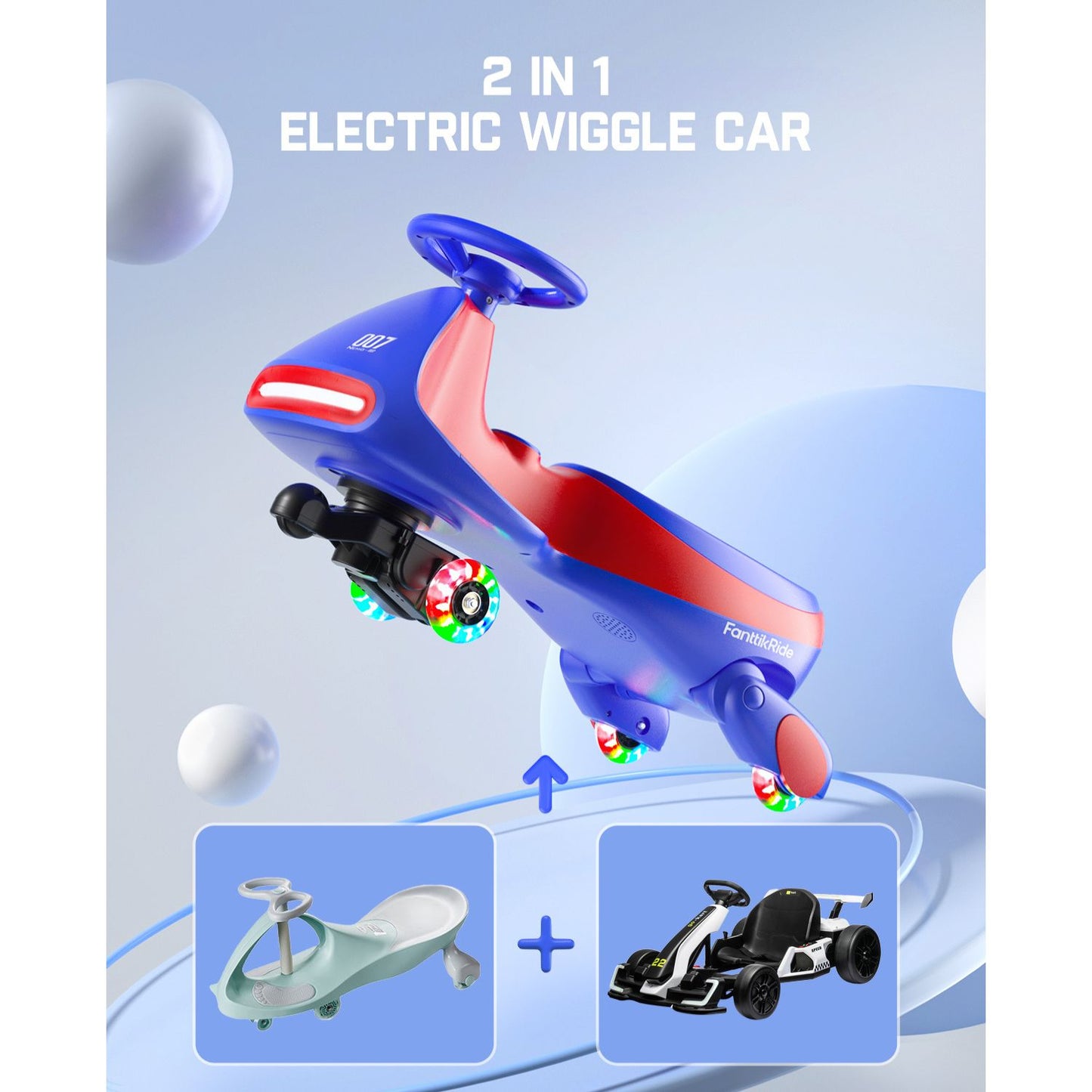 FanttikRide N7 Pro 12V Electric Wiggle Car with Pedal