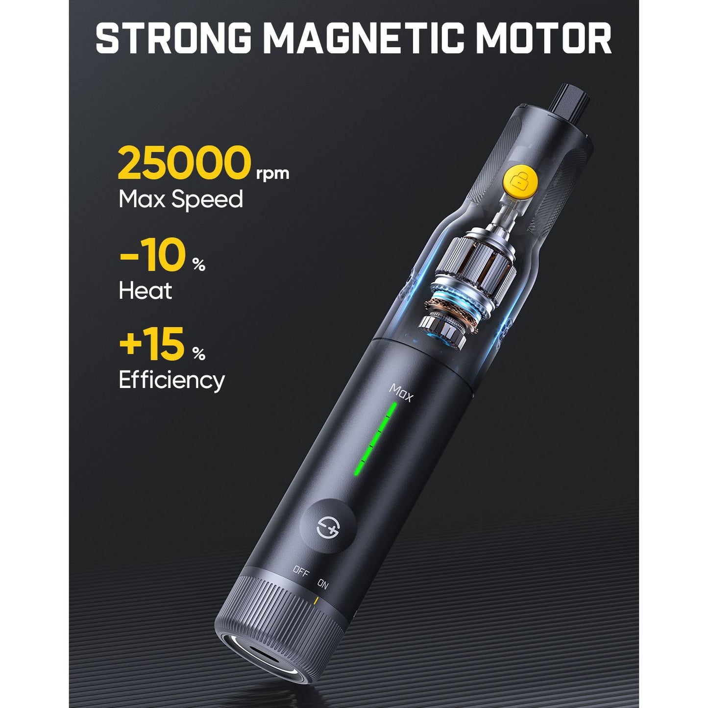 Fanttik F2 Pro Kit Cordless Rotary Tool with text highlighting features on a dark background