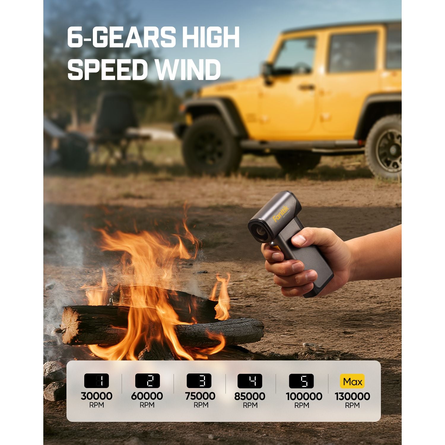 Fanttik B10 Pro Max Electric Air Dustern have 6-gears high speed wind.