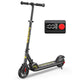 Black electric scooter with digital display on a white background