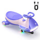 Purple and pink wiggle y car with lights and a charging cable on a white background
